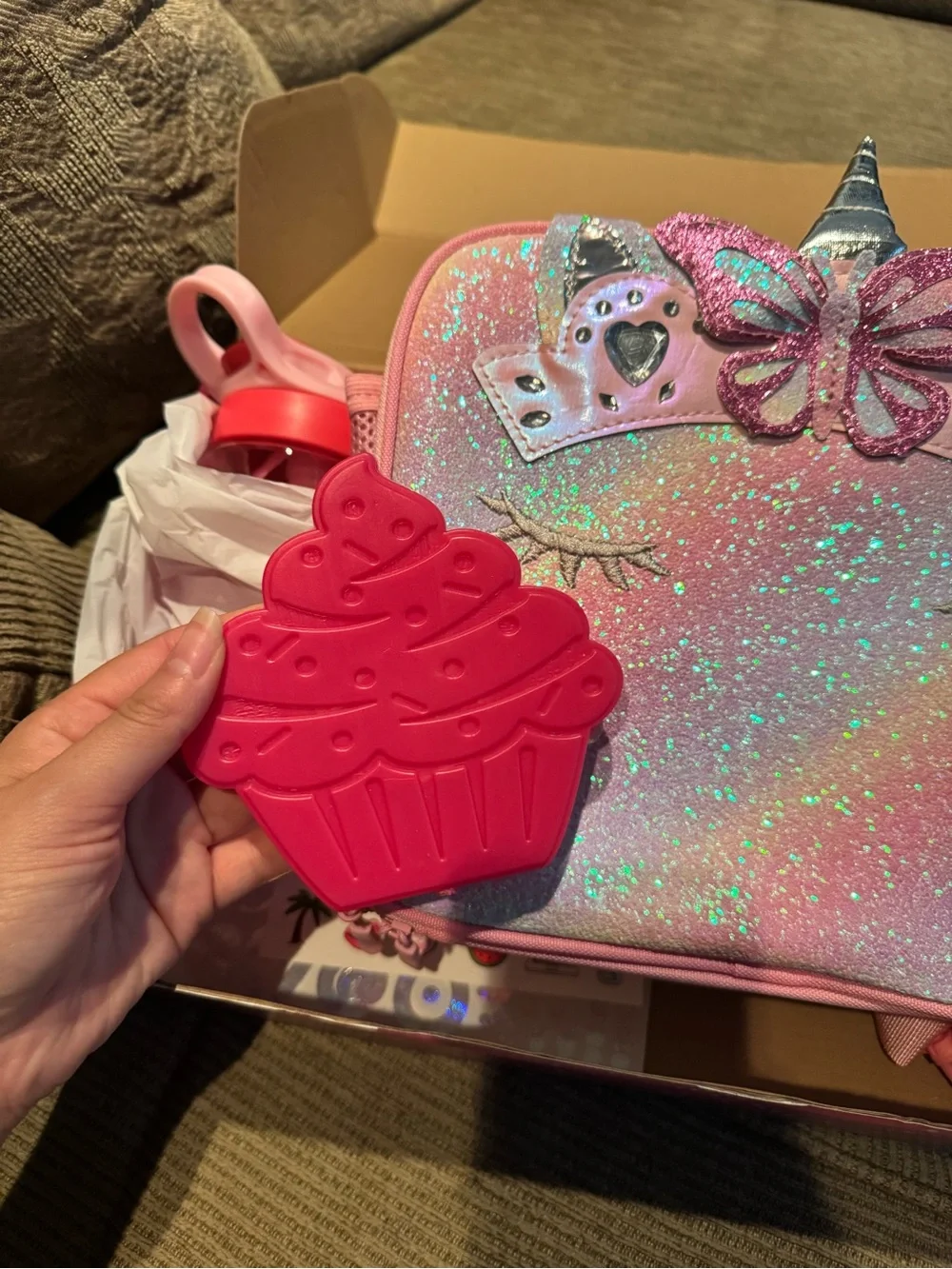 Kids Sparkle Unicorn Lunch Bag - Pink